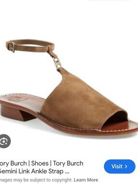 Tory Burch Gemini Ankle Strap Suede Shoes Sz 9